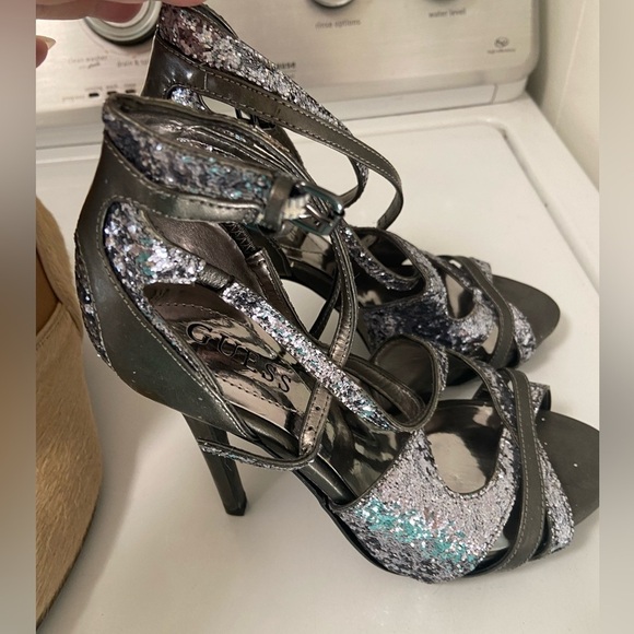 Guess sparkly tall heels women’s strappy size 6m - Picture 2 of 7